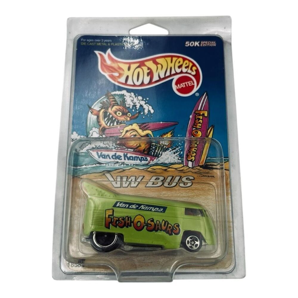 NWT Vintage Mattel Hot Wheels Van de Kamp's Volkswagen (VW) Bus Toy Green OS